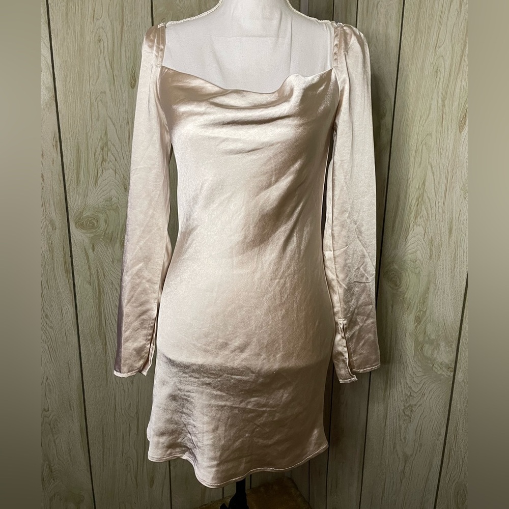 Champagne Princess Polly Cowl Neck Mini Dress (NWOT)